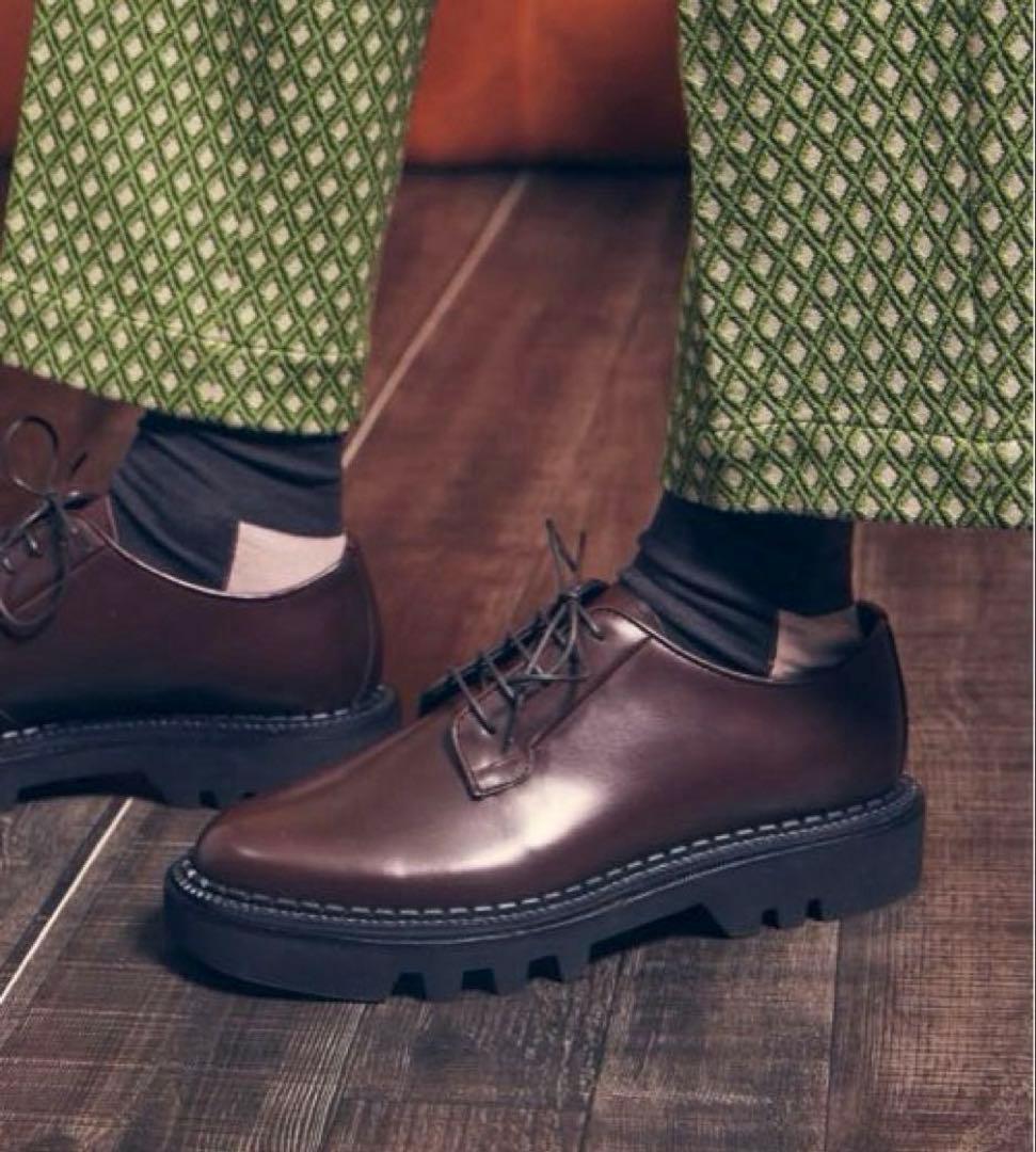 限定値下MAISON SPECIAL ビブラムタンクソールプレーントゥシューズ