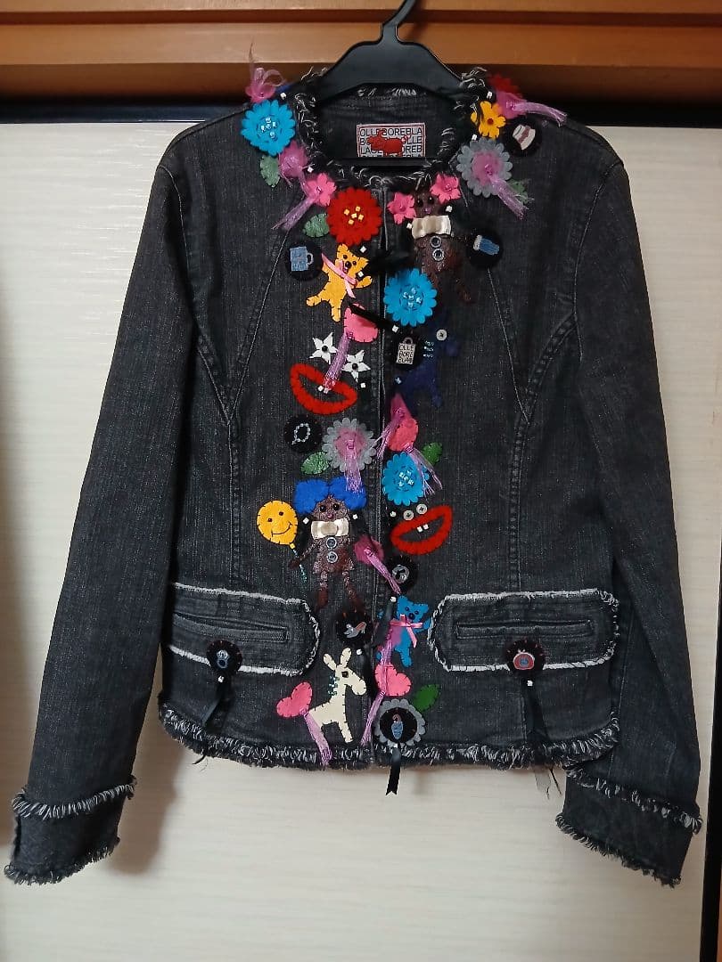 アルベロベロ　デニムカラフルモチーフジャケット