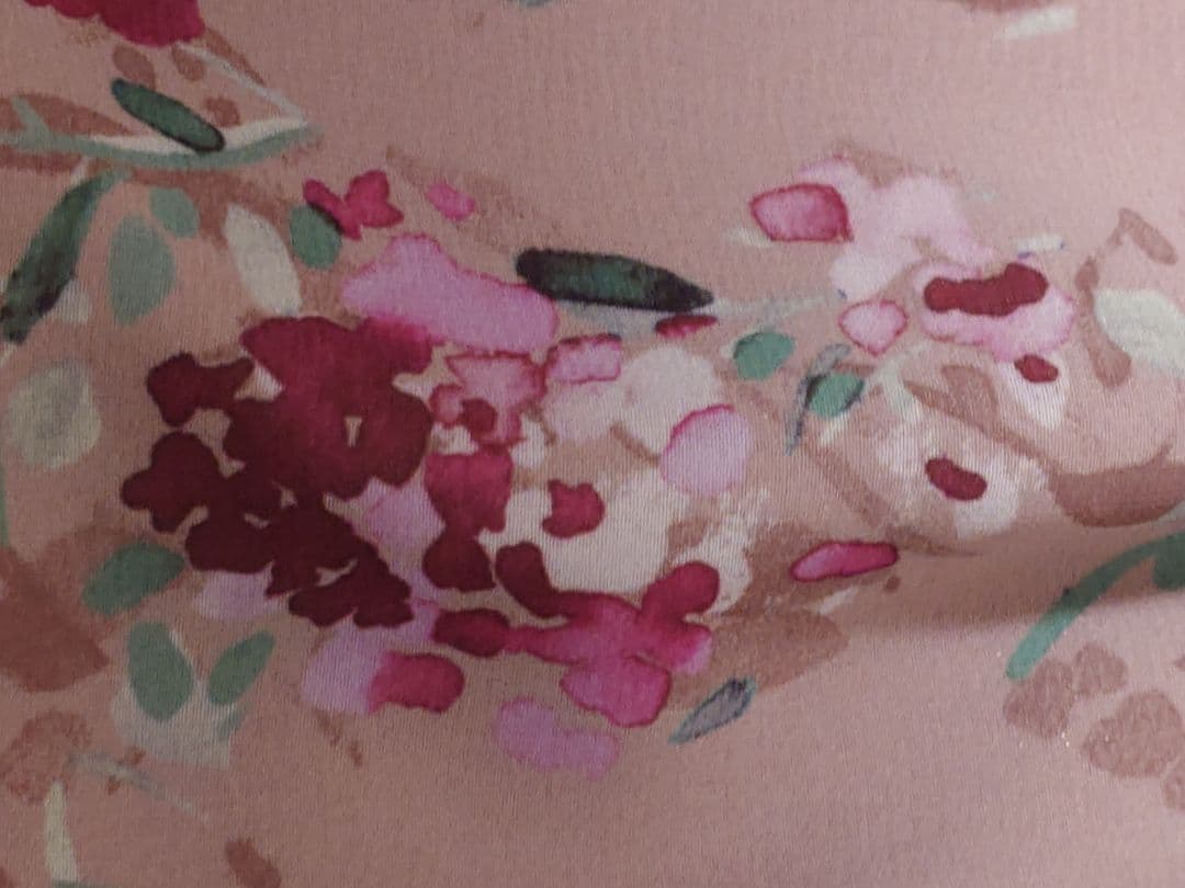 sunauna 花柄 七分袖ひざ丈ワンピース スーナウーナ　L　40