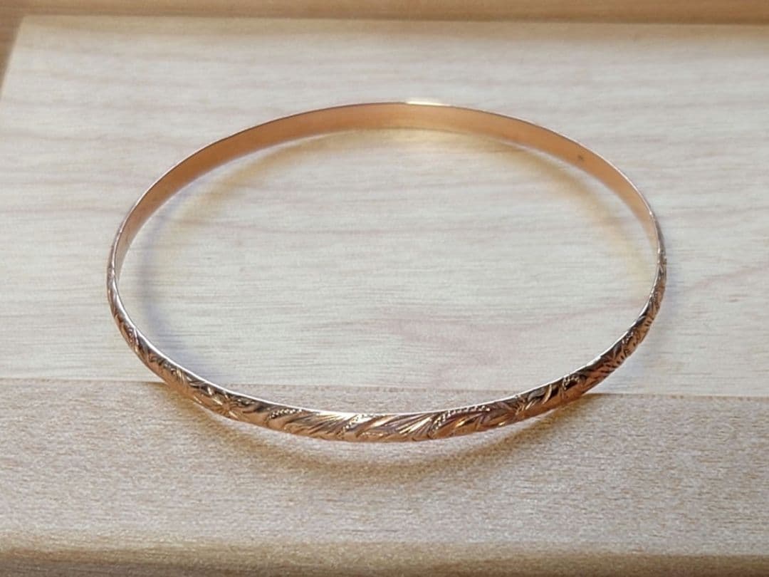 ★うさぎのななちゃんさま専用★ハワイアン★K10　PG★ピンクゴールド　バングル