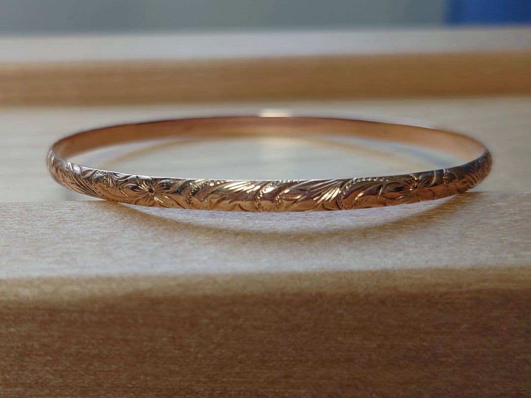 ★うさぎのななちゃんさま専用★ハワイアン★K10　PG★ピンクゴールド　バングル