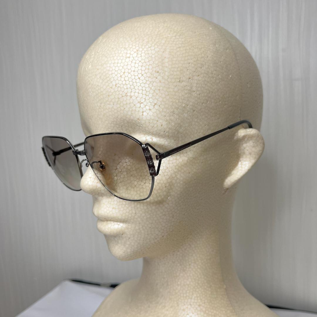 バレンシアガ　オクタゴン型金属フレームサングラス　メンズ　メタルフレーム