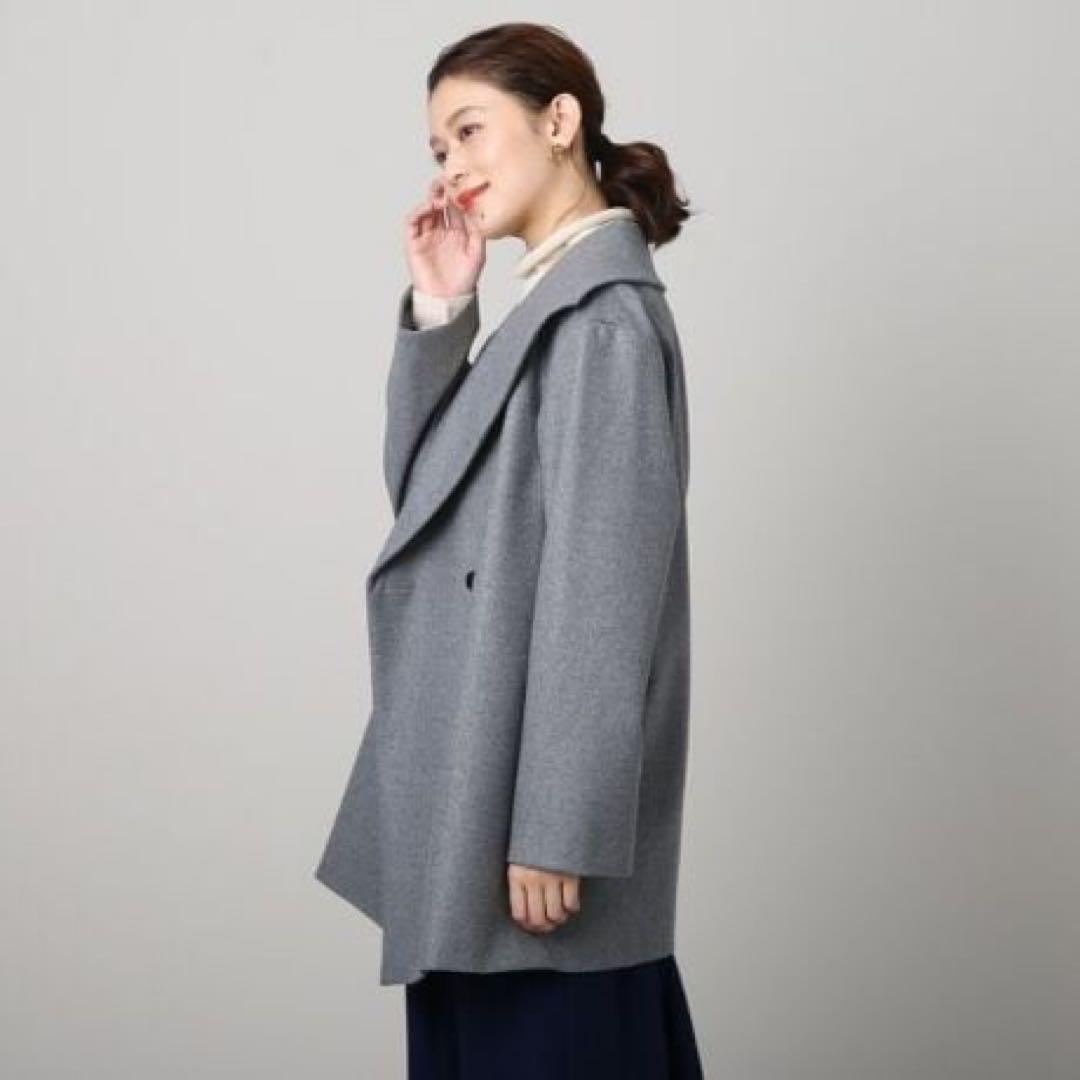 UNTITLED 23AW 3L 44 ネオカレッジフラノ ビッグショールコート