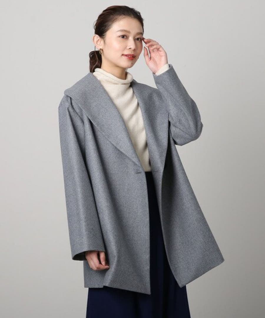 UNTITLED 23AW 3L 44 ネオカレッジフラノ ビッグショールコート