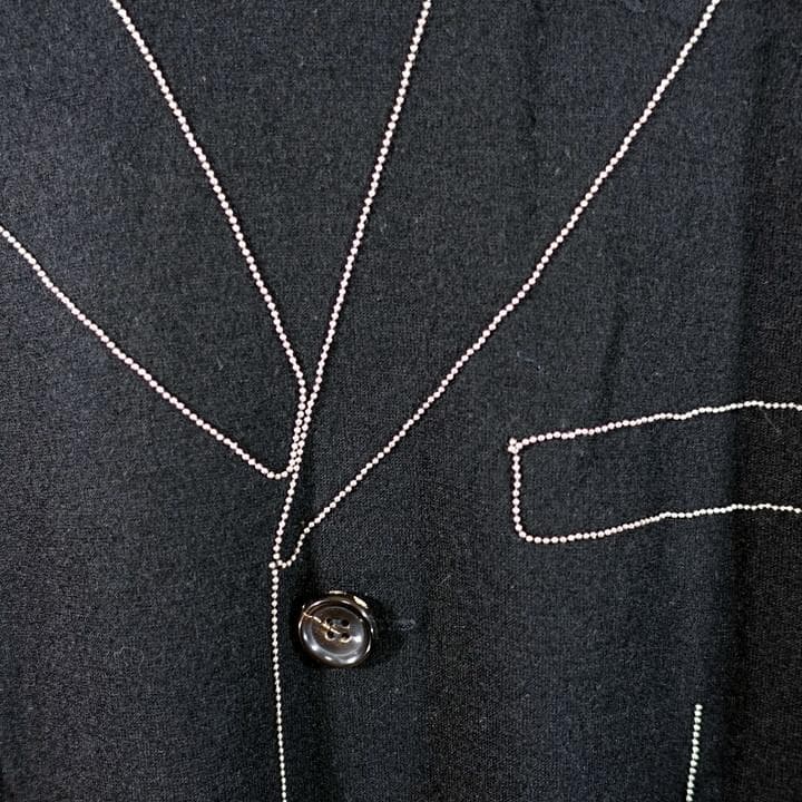 ★良品★コムデギャルソンオムプリュス　ビーズ　ジレ柄ニット