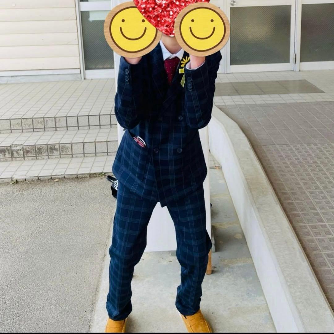 【人気商品】ZARA フルセット ネイビー チェック柄 スーツ キッズ 【美品】