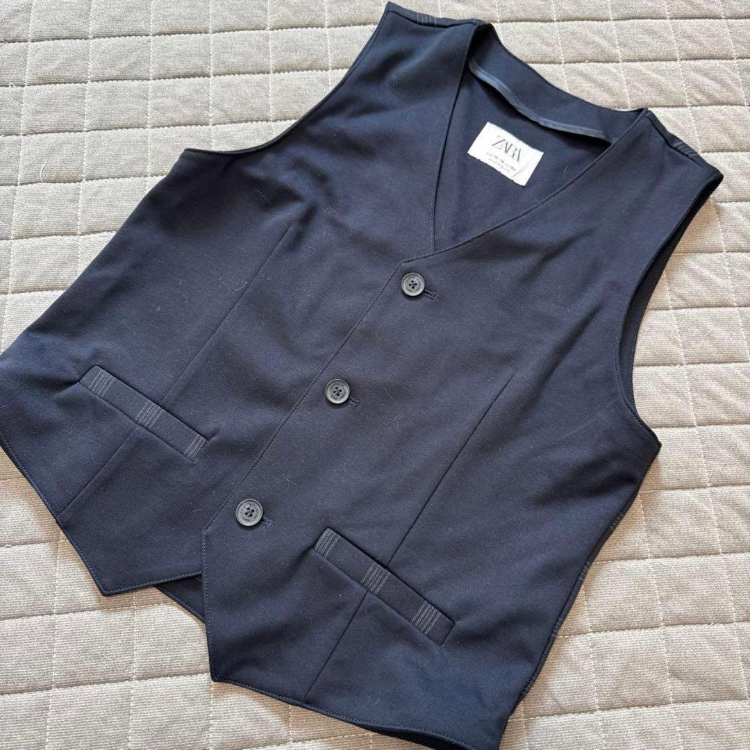 【人気商品】ZARA フルセット ネイビー チェック柄 スーツ キッズ 【美品】