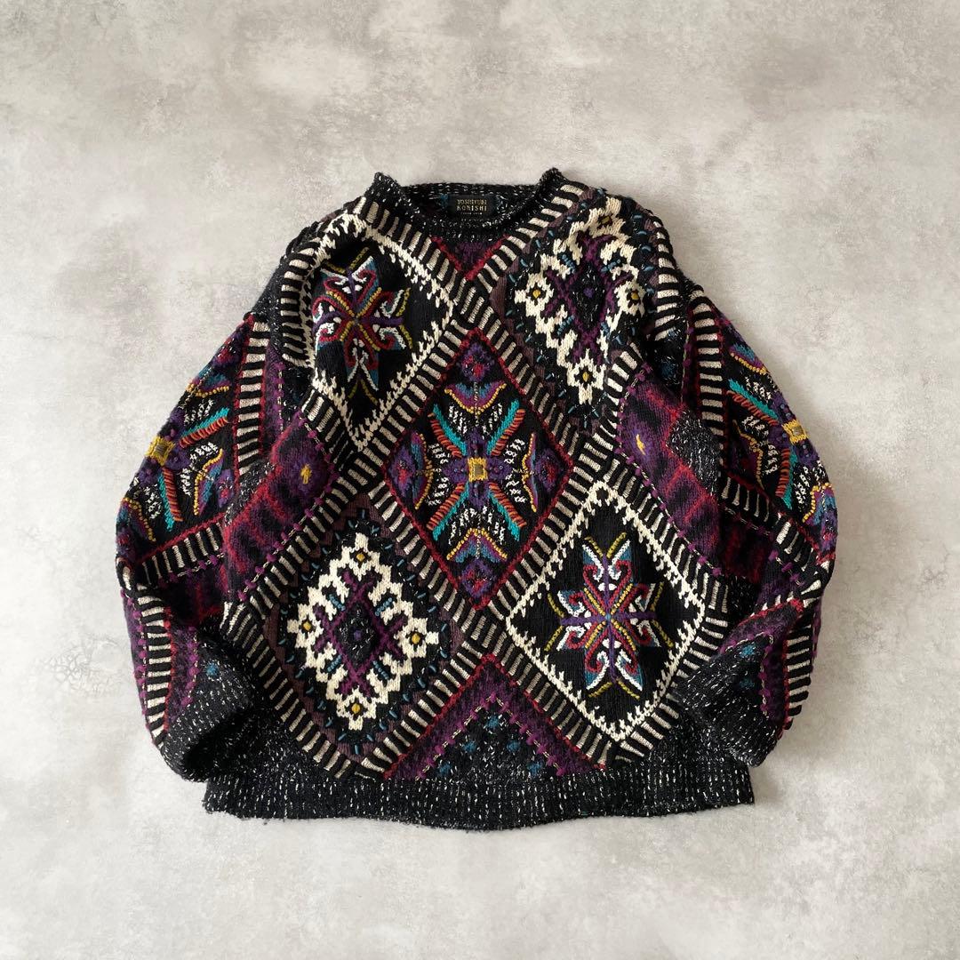 FICCE UOMO YOSHIYUKI KONISHI ハンドニット 3D 柄