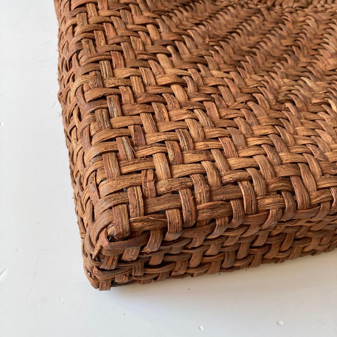 国産山葡萄　手作り　かごバッグ　網代編み　ファスナー内布付