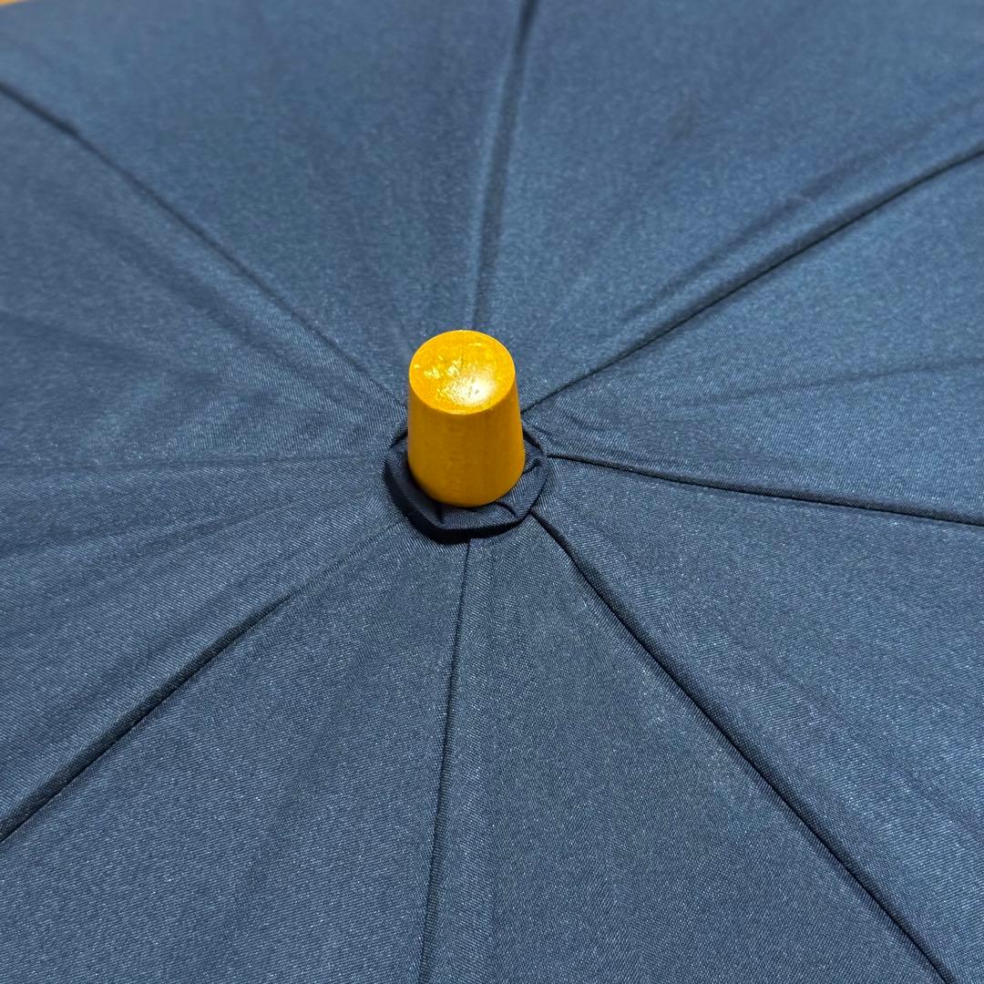 サンバリア100 折りたたみ日傘 2段折 フリル ネイビー