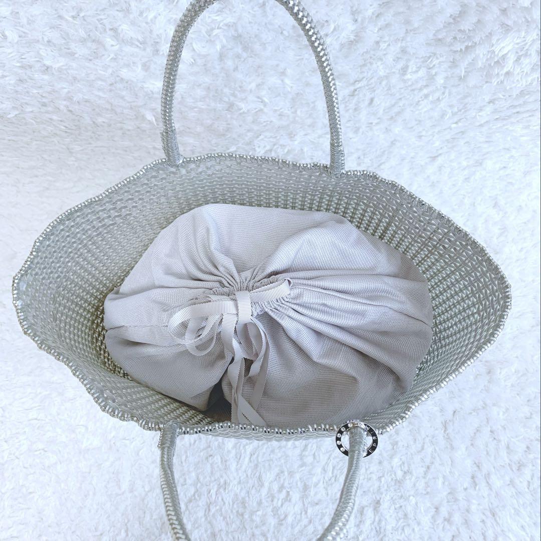 美品♪ ANTEPRIMA イントレッチオ インナーバッグ ポーチ付 シルバー