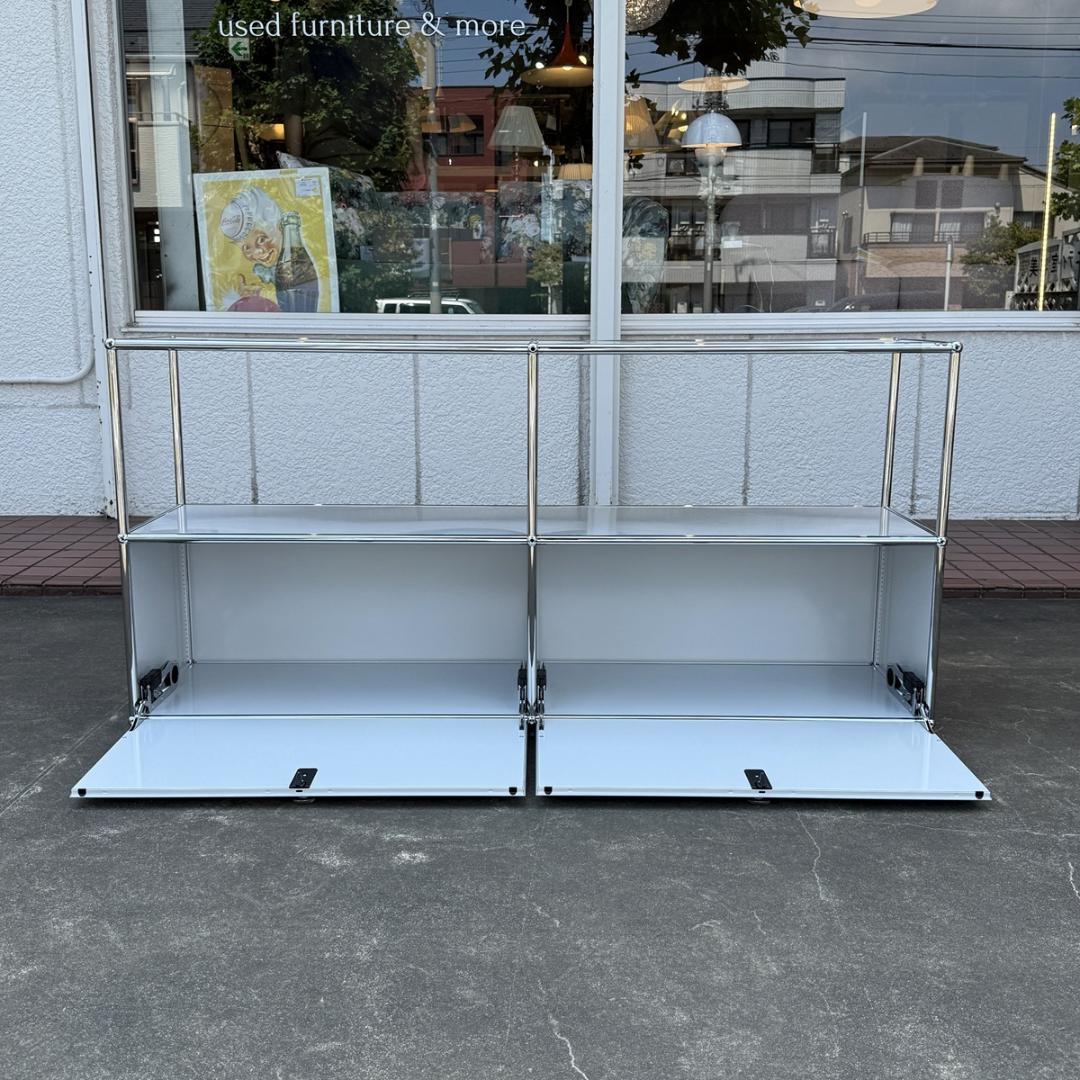 【未使用/保管品】USMハラー 2列2段 扉付き キャビネット ライトグレー