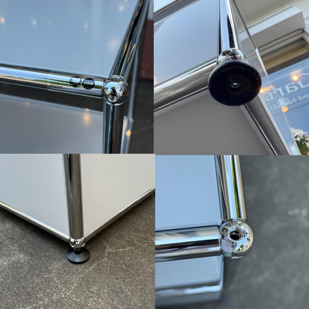 【未使用/保管品】USMハラー 2列2段 扉付き キャビネット ライトグレー