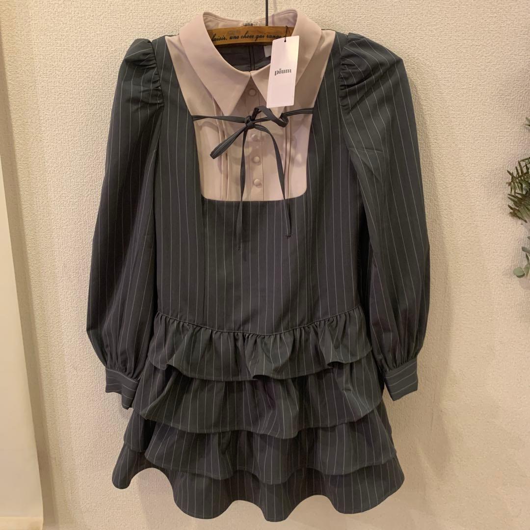 pium ヨーク切り替えティアードミニワンピース
