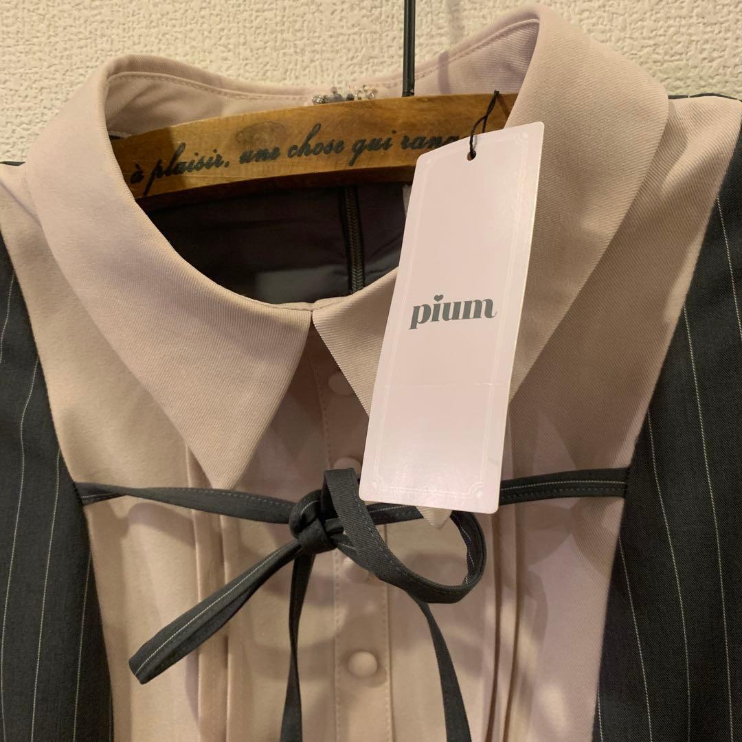 pium ヨーク切り替えティアードミニワンピース