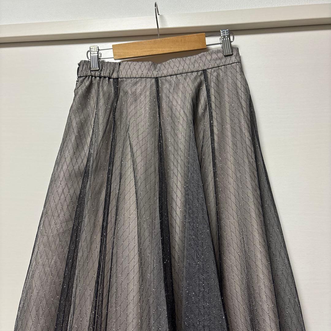 SNIDEL カーデ×チュールスカートセット　BLK