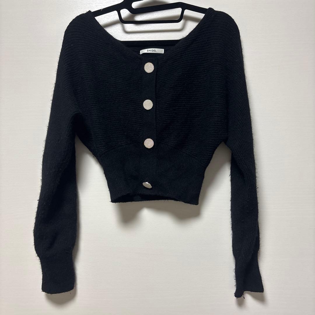 SNIDEL カーデ×チュールスカートセット　BLK