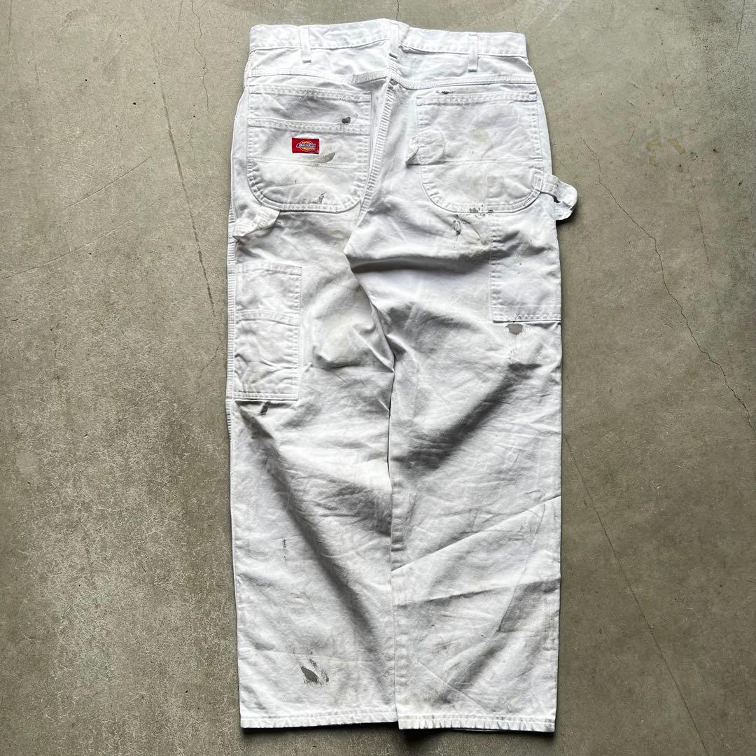DICKIES ペンキ グランジ ホワイト ペインターパンツ W33