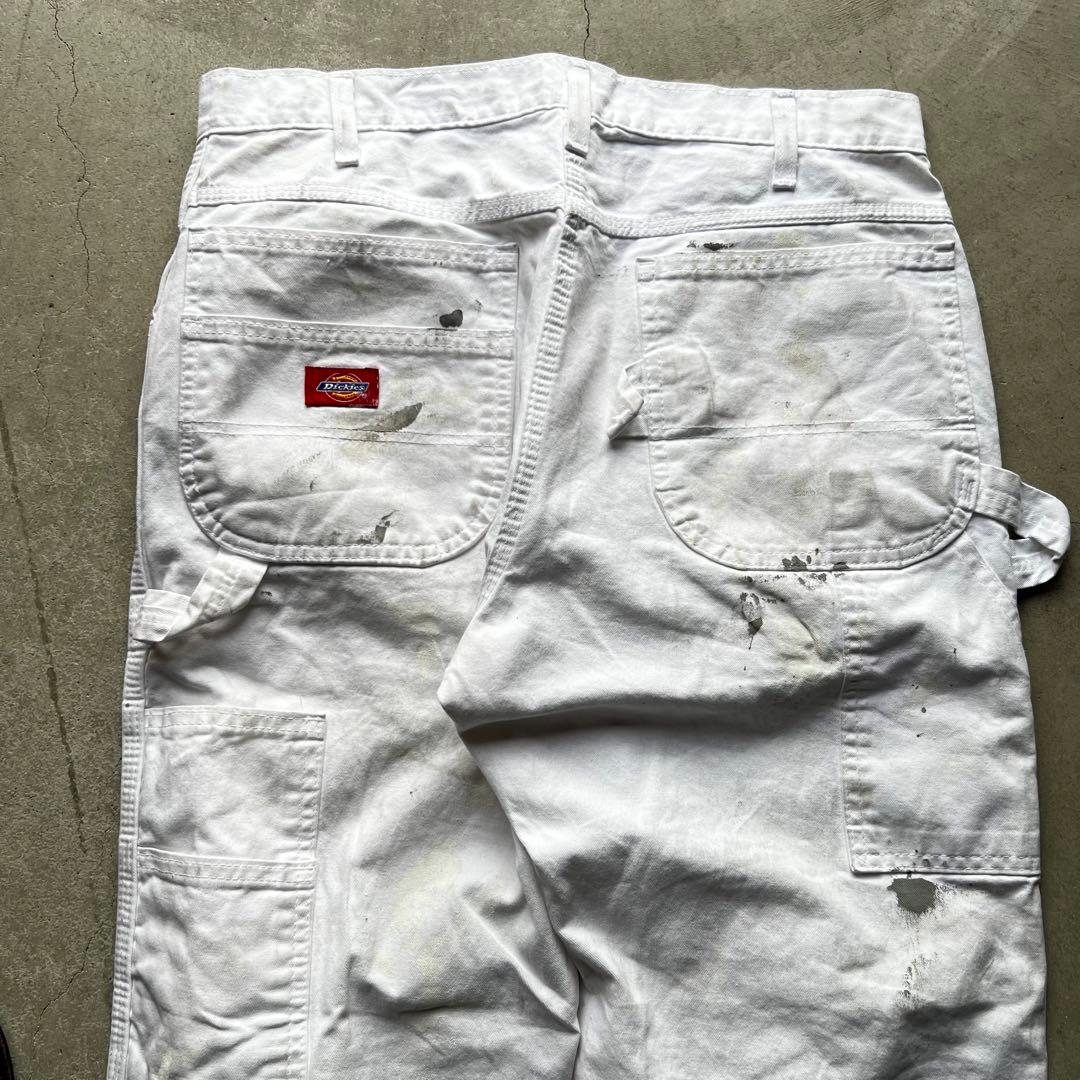 DICKIES ペンキ グランジ ホワイト ペインターパンツ W33