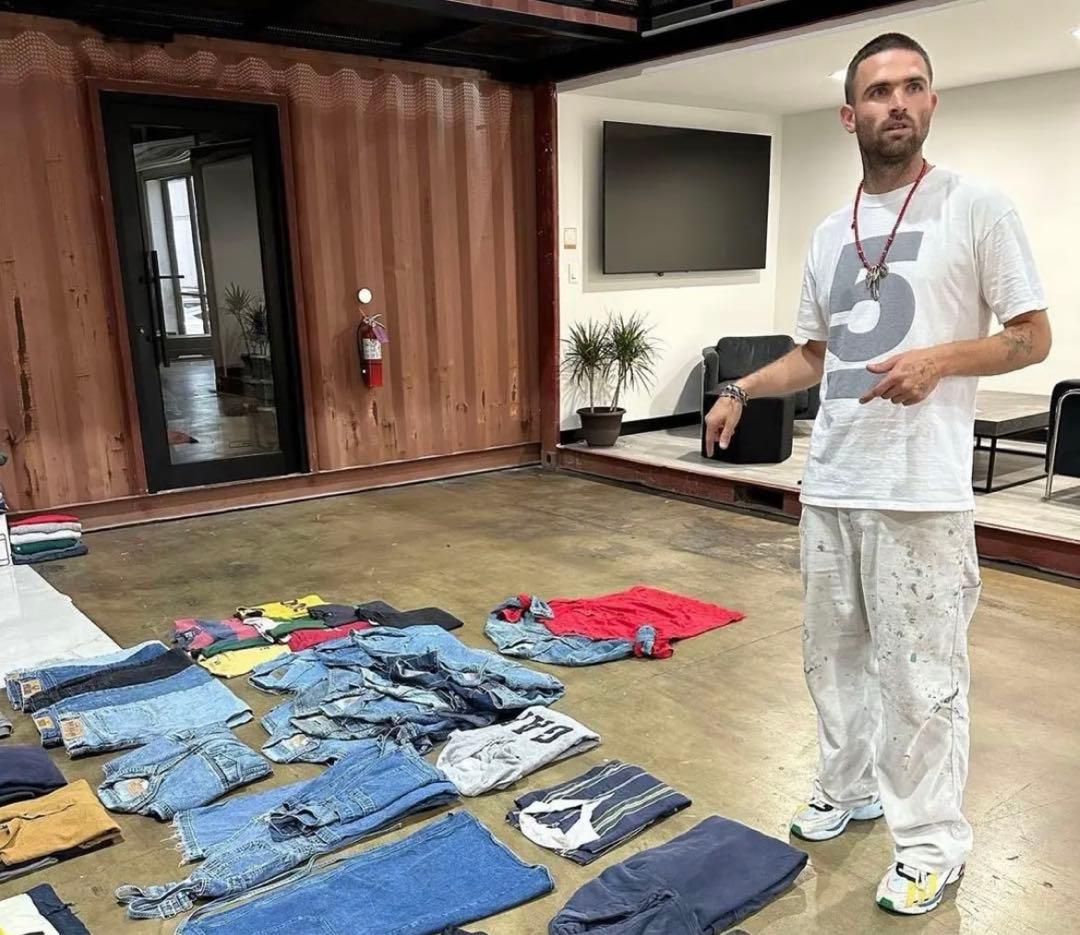 DICKIES ペンキ グランジ ホワイト ペインターパンツ W33