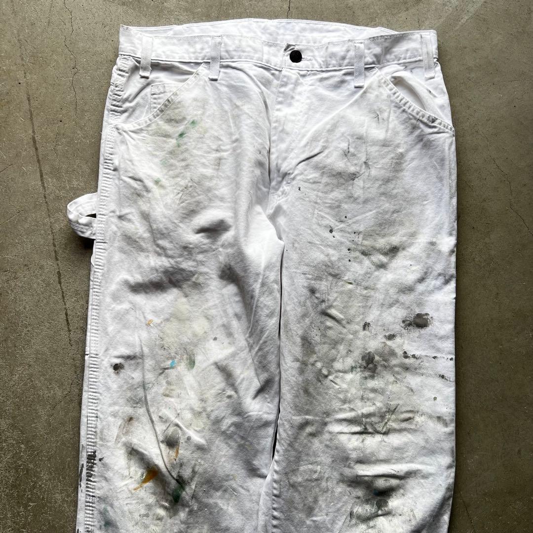DICKIES ペンキ グランジ ホワイト ペインターパンツ W33