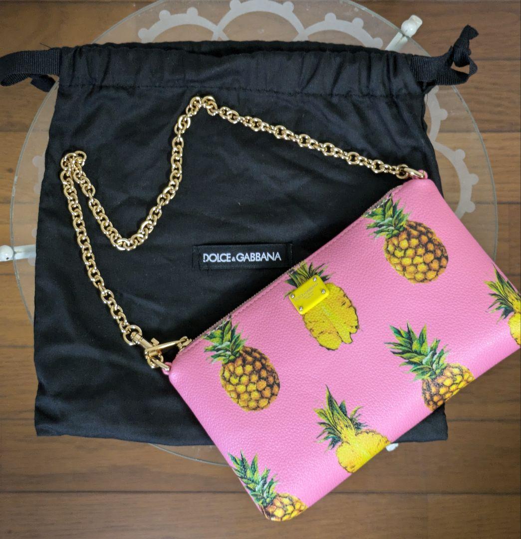 ドルチェ＆ガッバーナ　パイナップルプリント　レザーバッグ