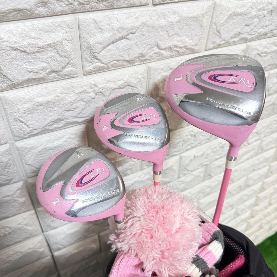ゴルフセット　レディース　FOUNDERS チッパー付　ラウンド仕様　すぐ使える