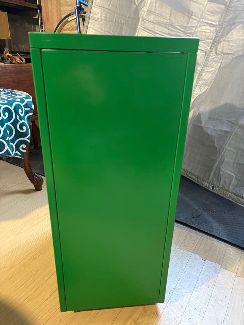 廃番　IKEAイケア　HELMER ヘルメル　スチールユニット 6段グリーン