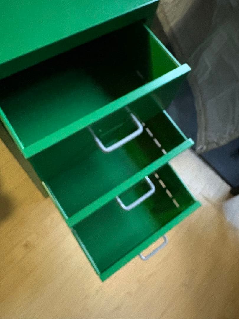 廃番　IKEAイケア　HELMER ヘルメル　スチールユニット 6段グリーン