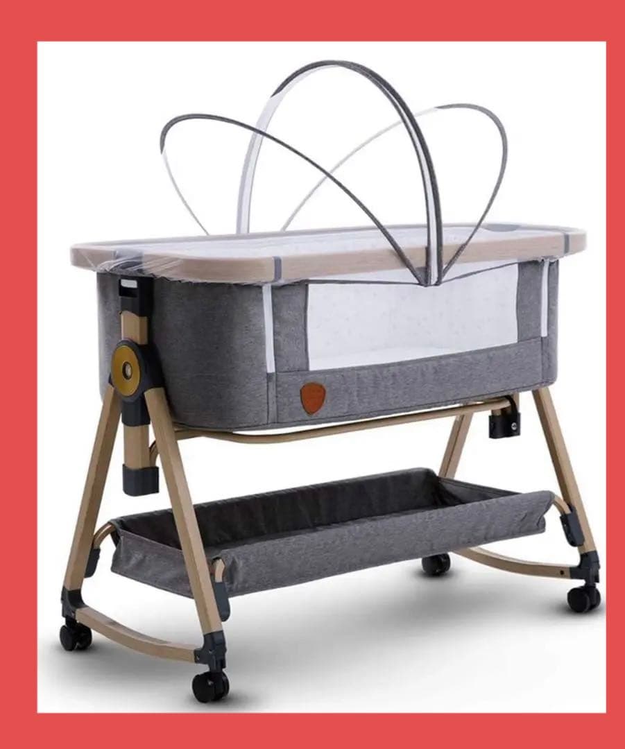 Sugar Red  HZDMJ ベビーベッド ライトグレー