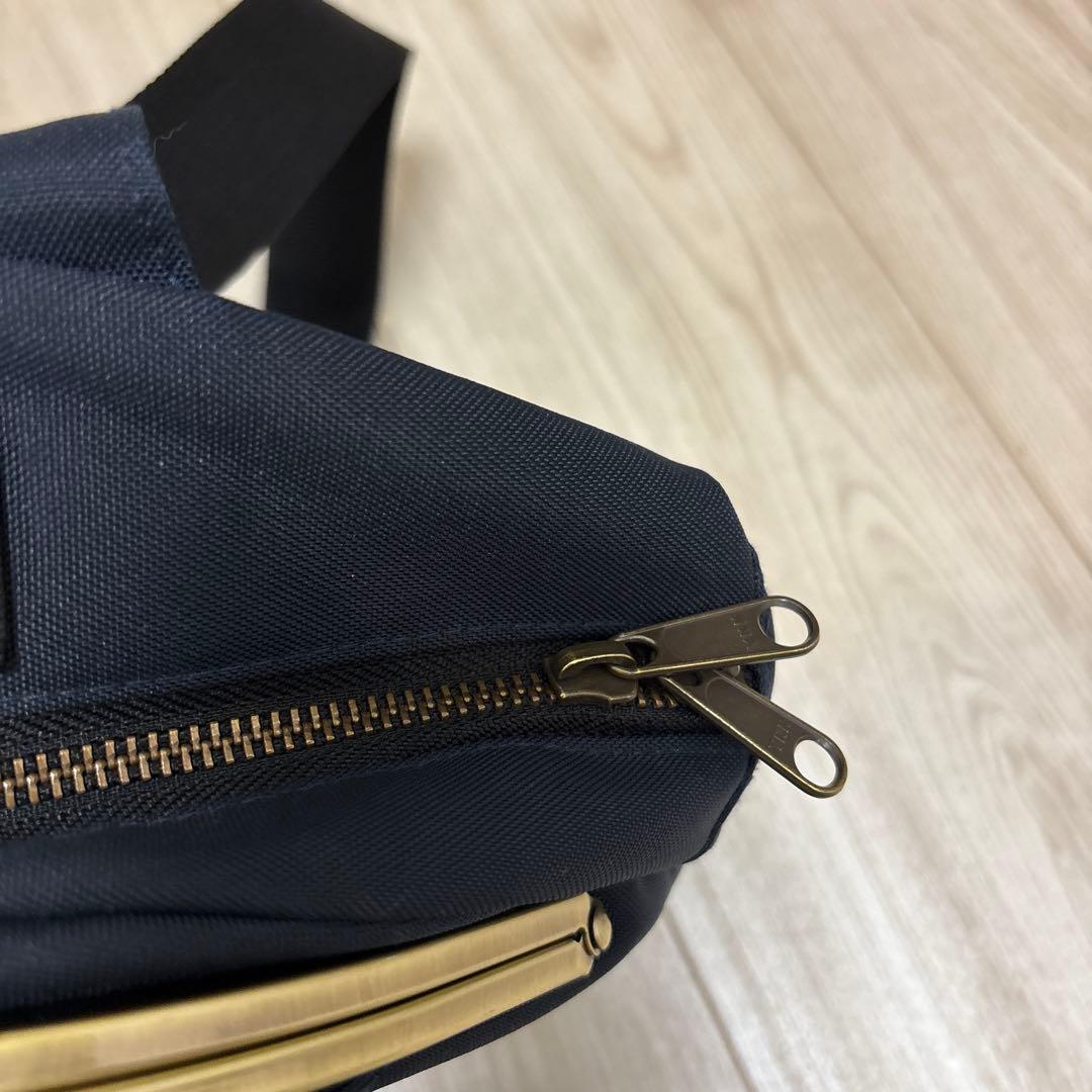 アヤノコウジ　がま口　ショルダーバッグ　ダークネイビー