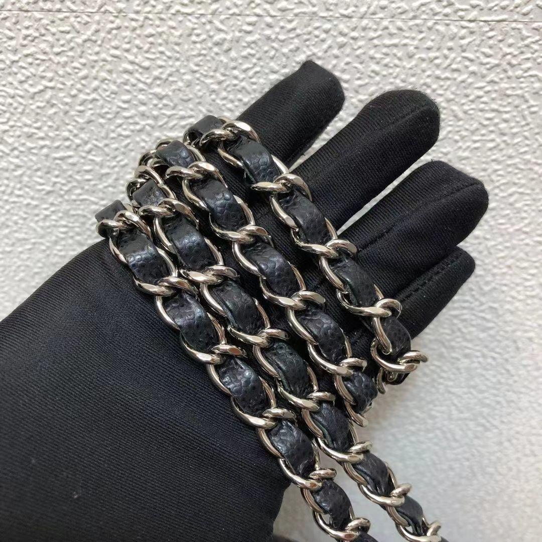 ブラック レザー ショルダーバッグ