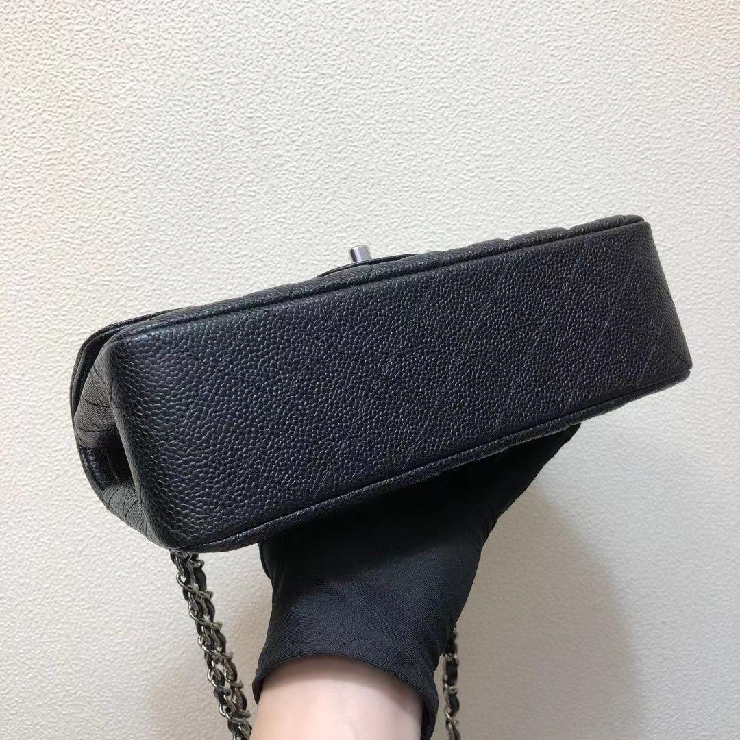 ブラック レザー ショルダーバッグ