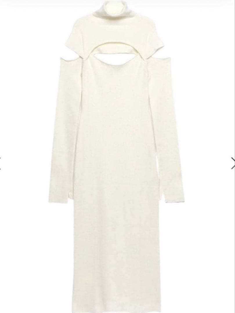 eimy istoire デザインカットアウトリブニットワンピース