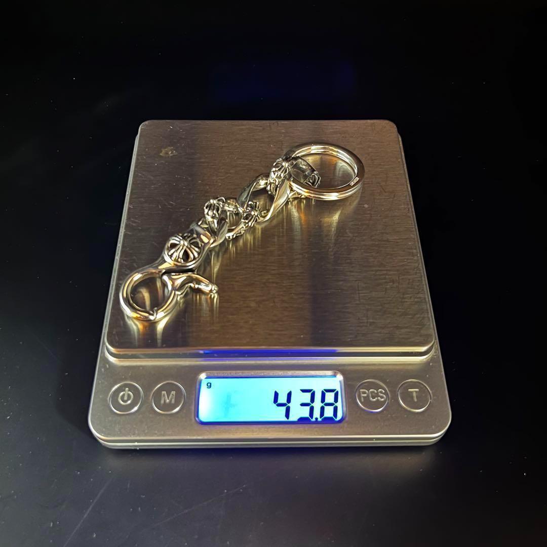 シルバー925 クロス フローラル キーチェーン キーホルダー キーリング 新品