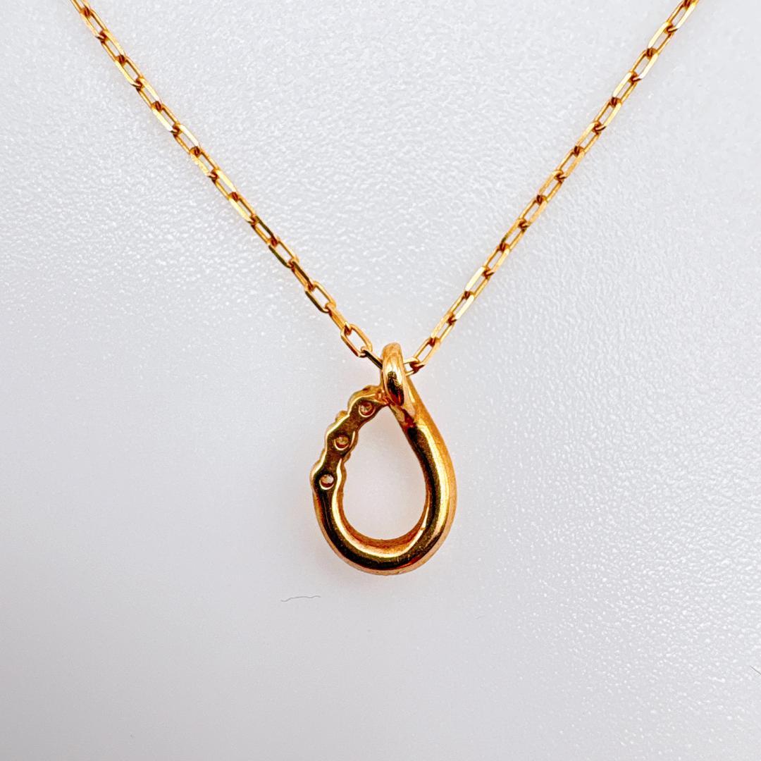 い*ご様 【4℃】K10ゴールド しずくモチーフ ダイヤモンド ピンクゴールドネ