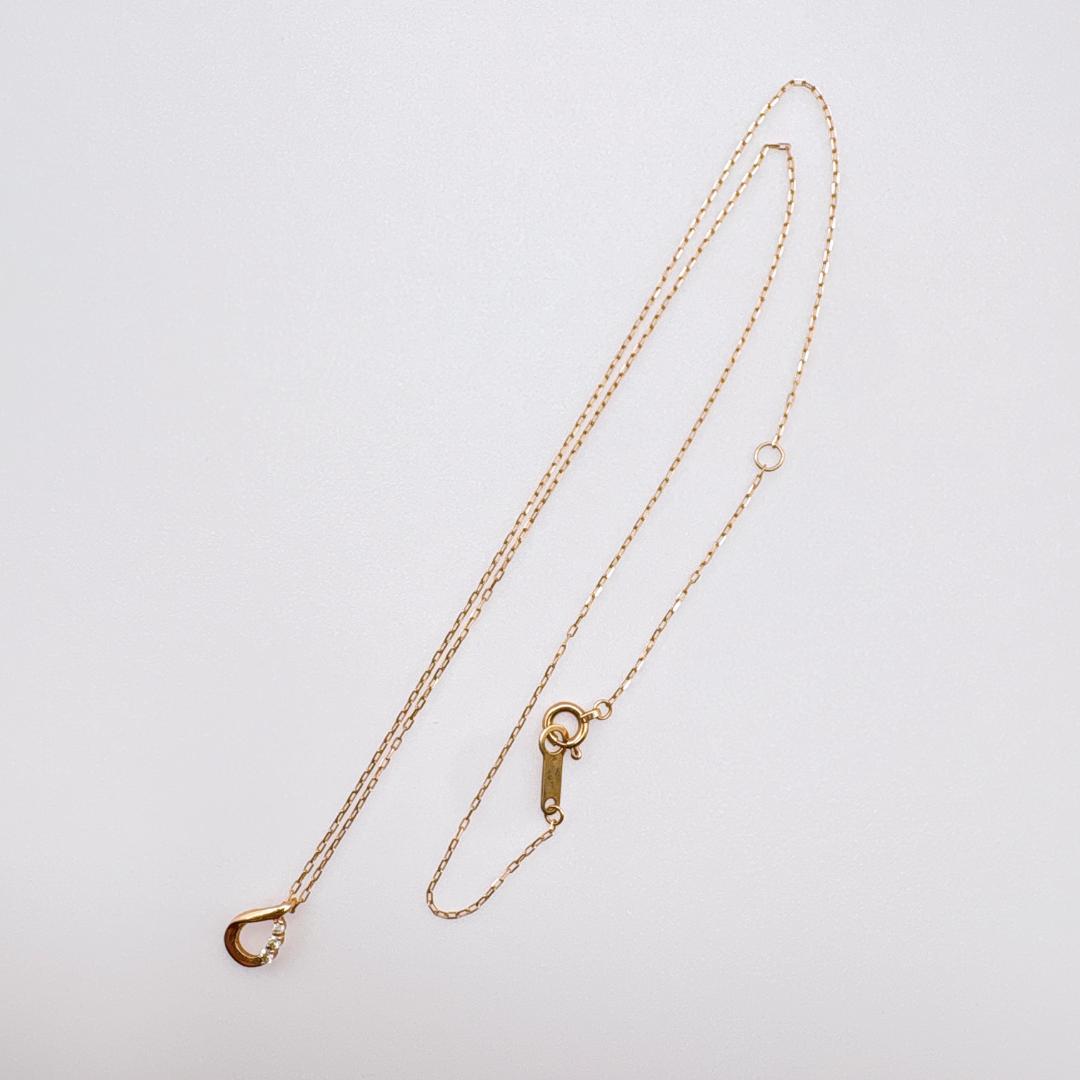 い*ご様 【4℃】K10ゴールド しずくモチーフ ダイヤモンド ピンクゴールドネ