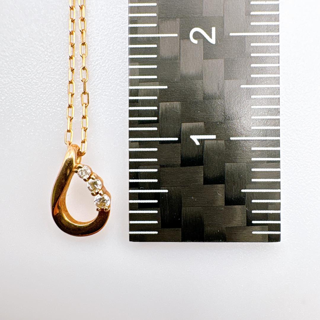 い*ご様 【4℃】K10ゴールド しずくモチーフ ダイヤモンド ピンクゴールドネ