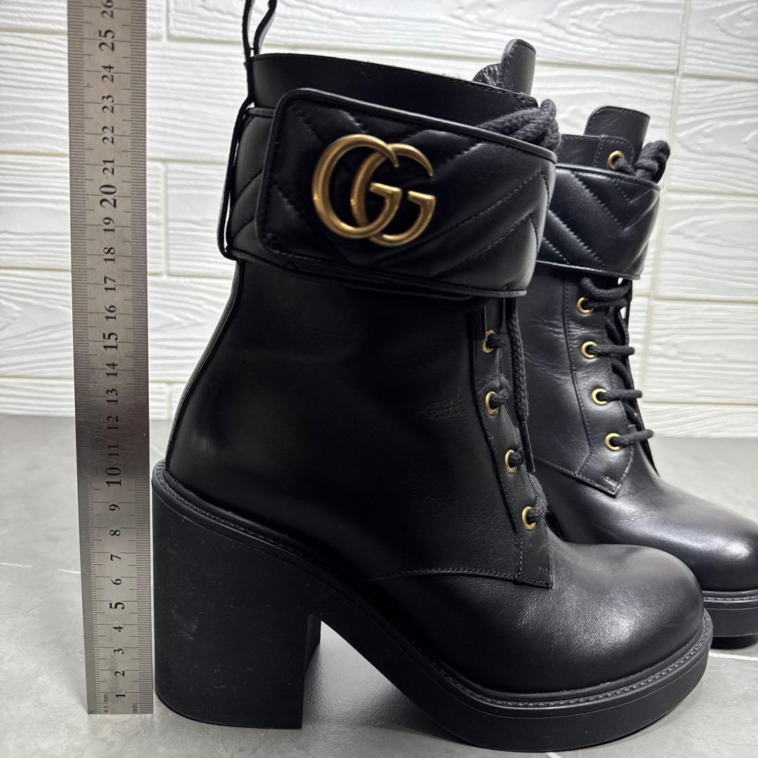 極美品　グッチ　GUCCI アンクルブーツ　ダブルG ブラック　24cm