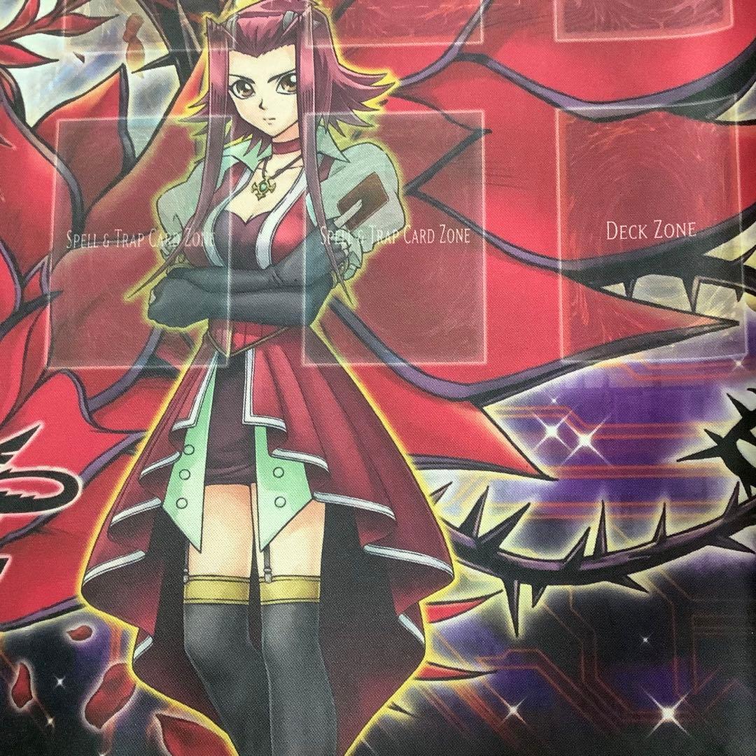 遊戯王 十六夜アキ ブラックローズドラゴン 公式プレイマット 2011 中古
