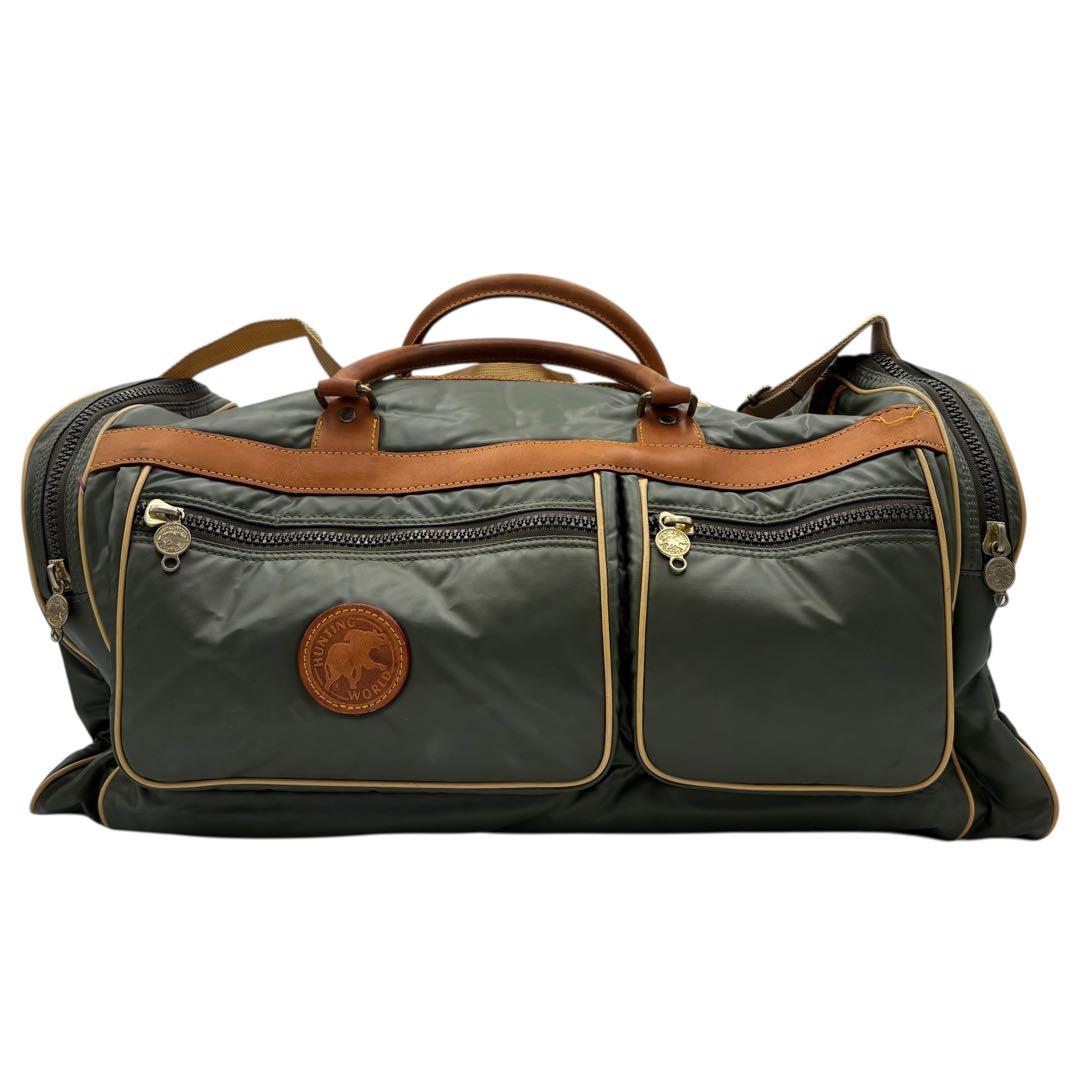 ハンティングワールド ボストンバッグ 2way バチュークロス 大容量 d85