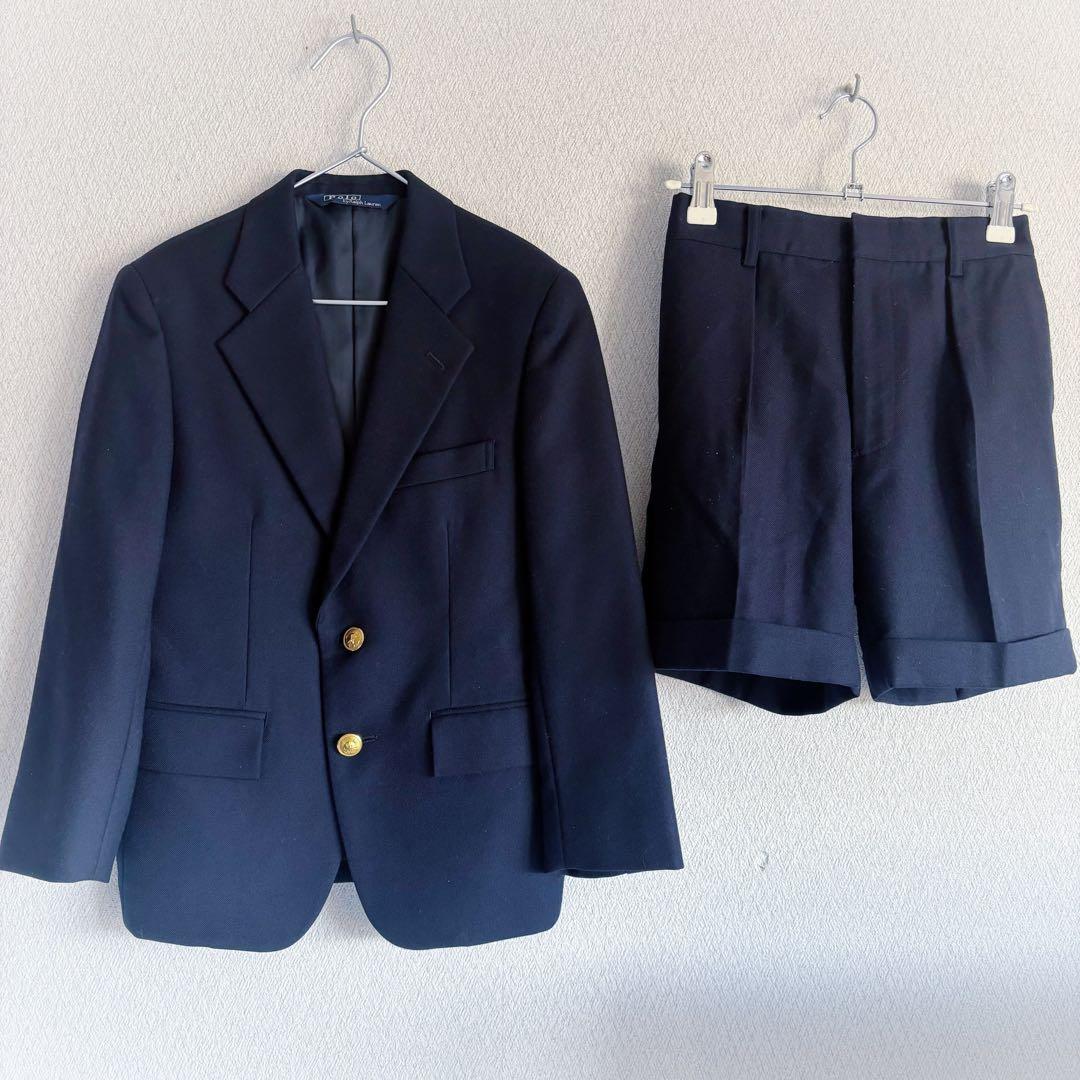 美品 フォ－マルセット ポロラルフローレン ジェイプレス 紺ブレ 入学式 130