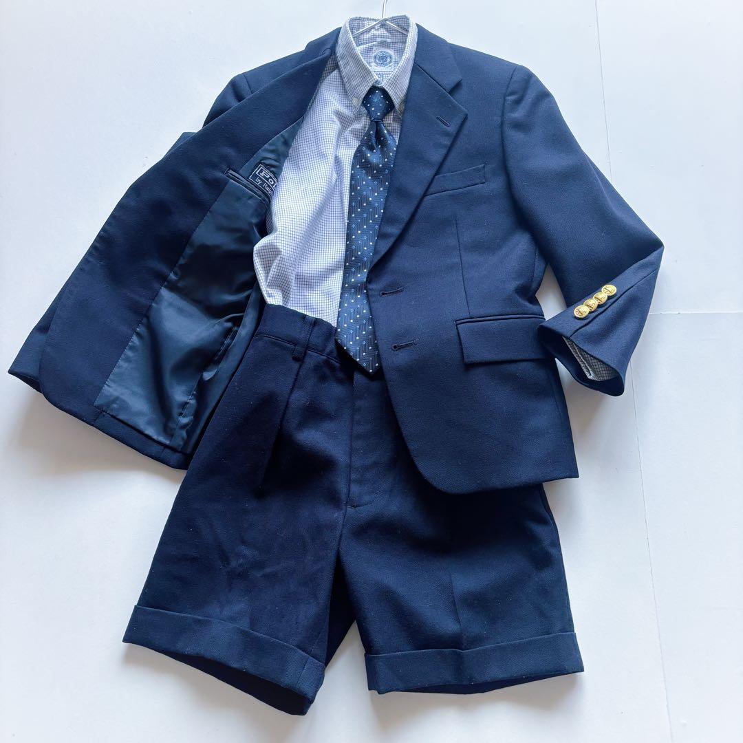 美品 フォ－マルセット ポロラルフローレン ジェイプレス 紺ブレ 入学式 130