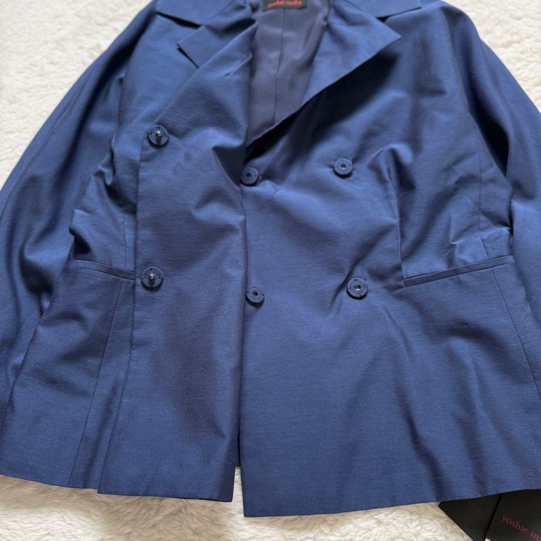 【新品】ヨシエイナバ 先染めタフタジャケット ネイビー 9 レディース