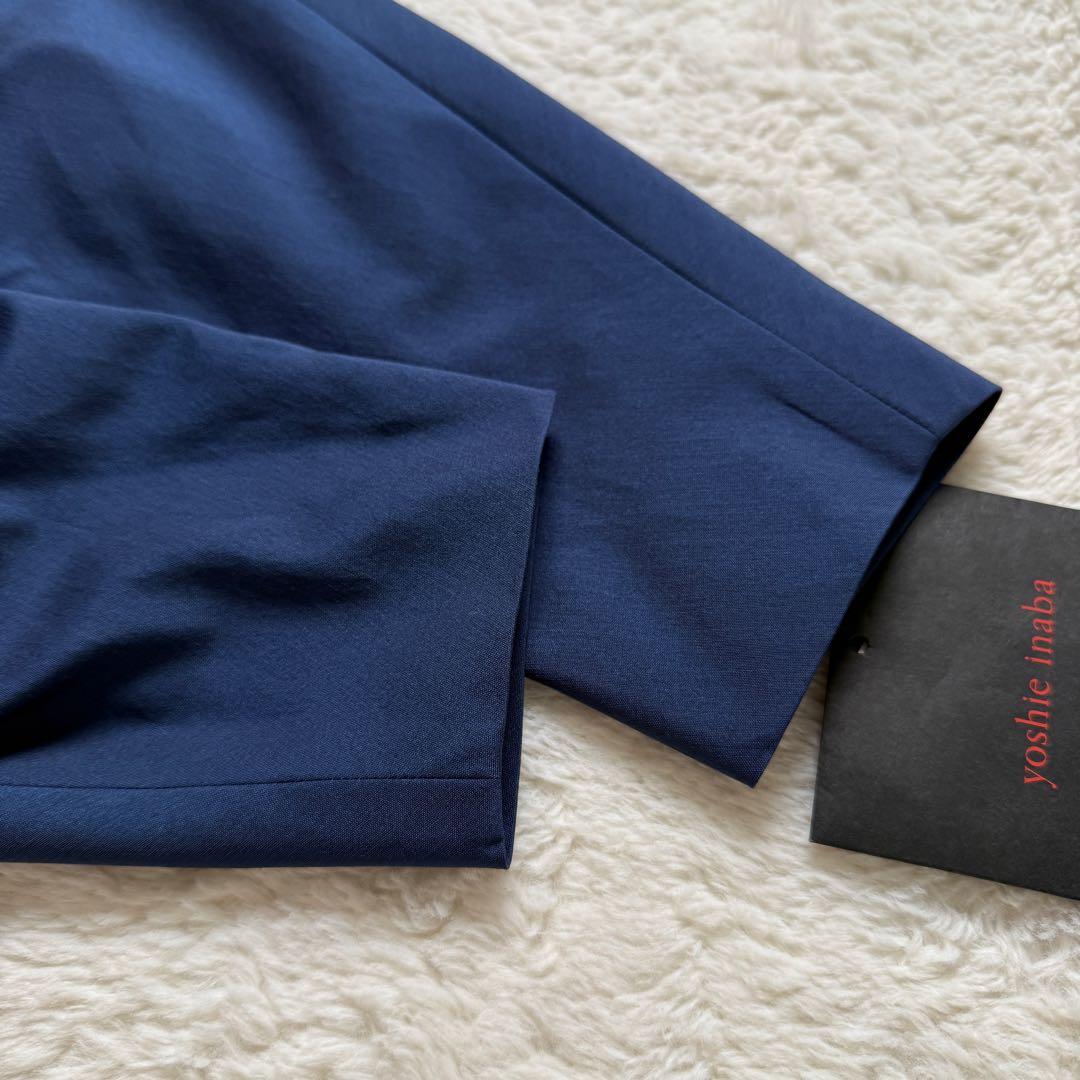 【新品】ヨシエイナバ 先染めタフタジャケット ネイビー 9 レディース