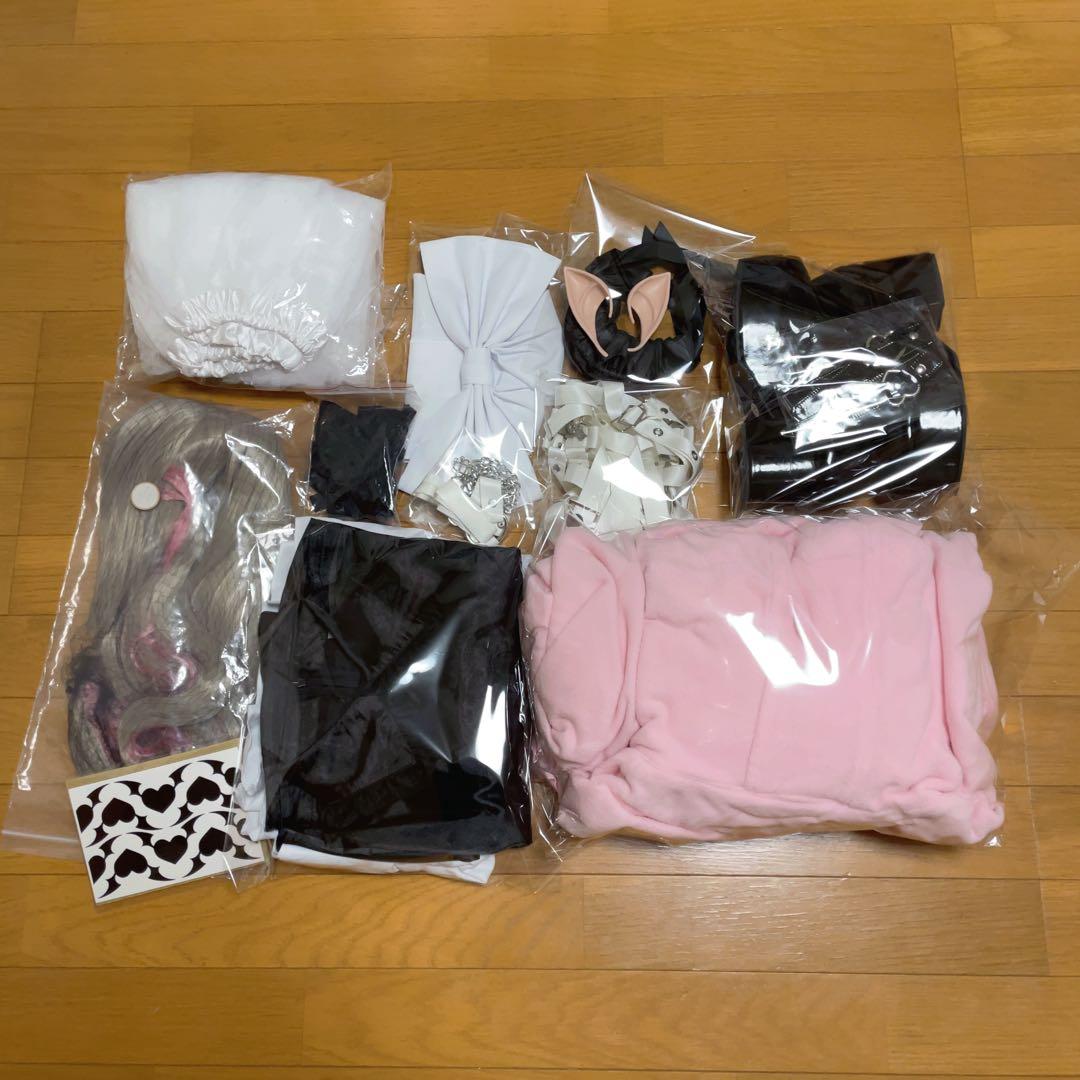 魔界ノりりむ コスプレ 衣装 靴 ウィッグ 耳 等のフルセット