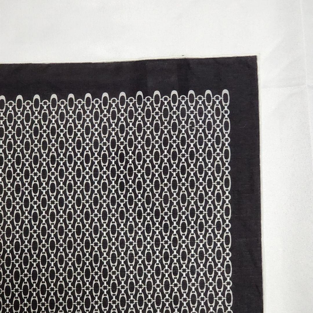 極美品 ★GUCCI★ ハンカチ メンズ チェーン 綿100％ ブラウン