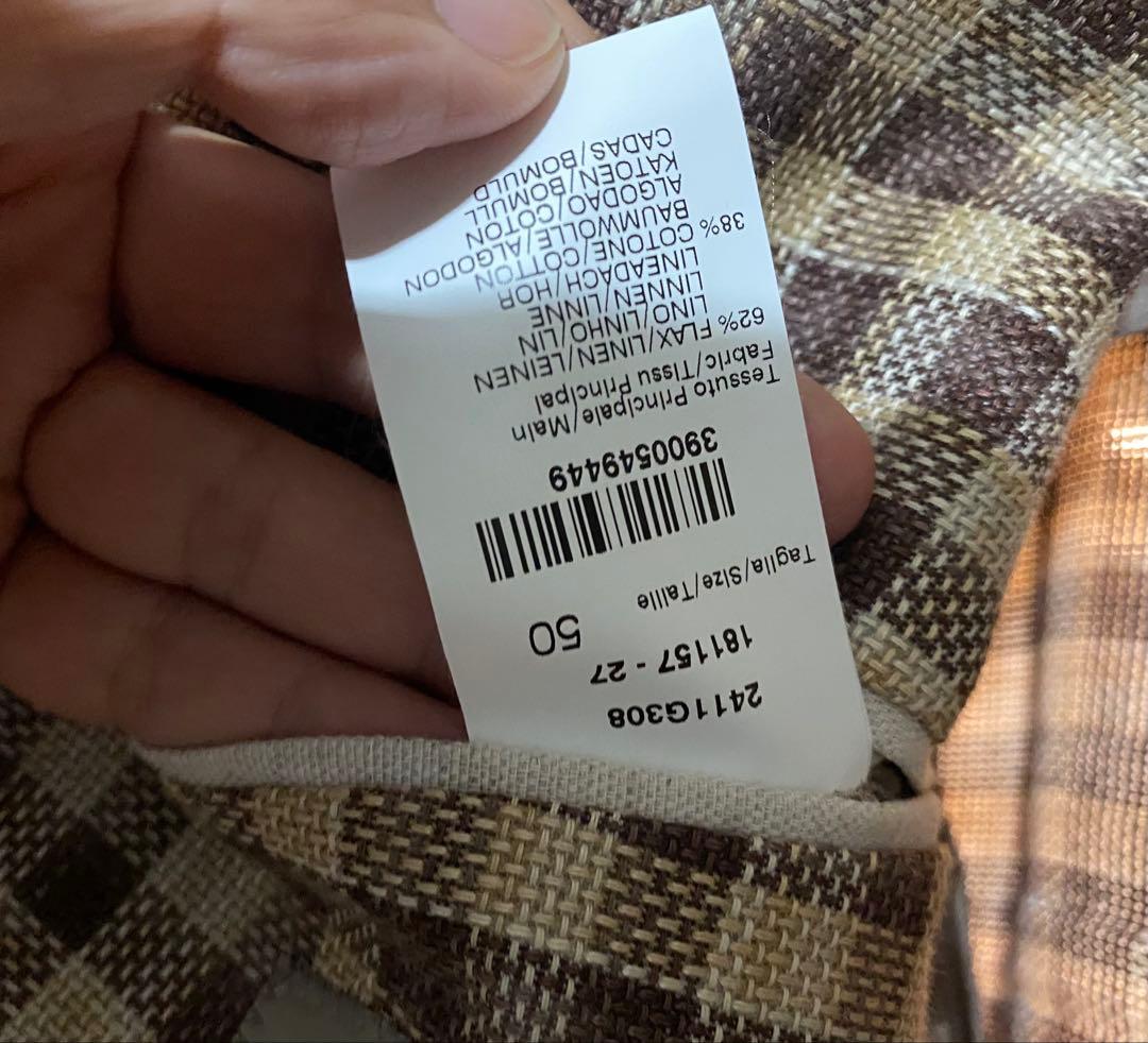 美品☆パオローニ　ジャケット　ベージュチェックカラー　ラルディーニ　タリアトーレ