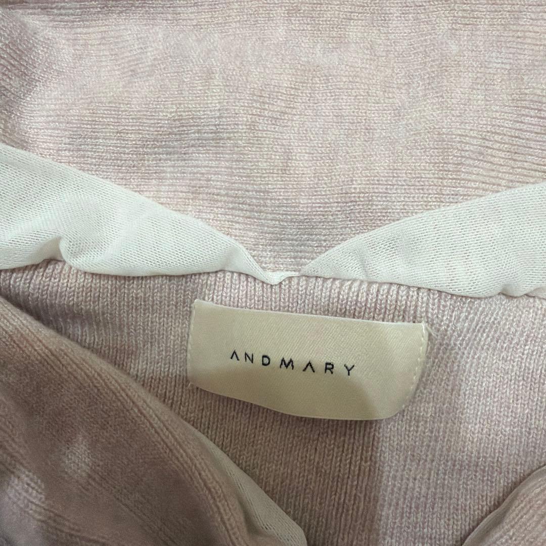 トップス andmary Shannon tulle knit tops pink