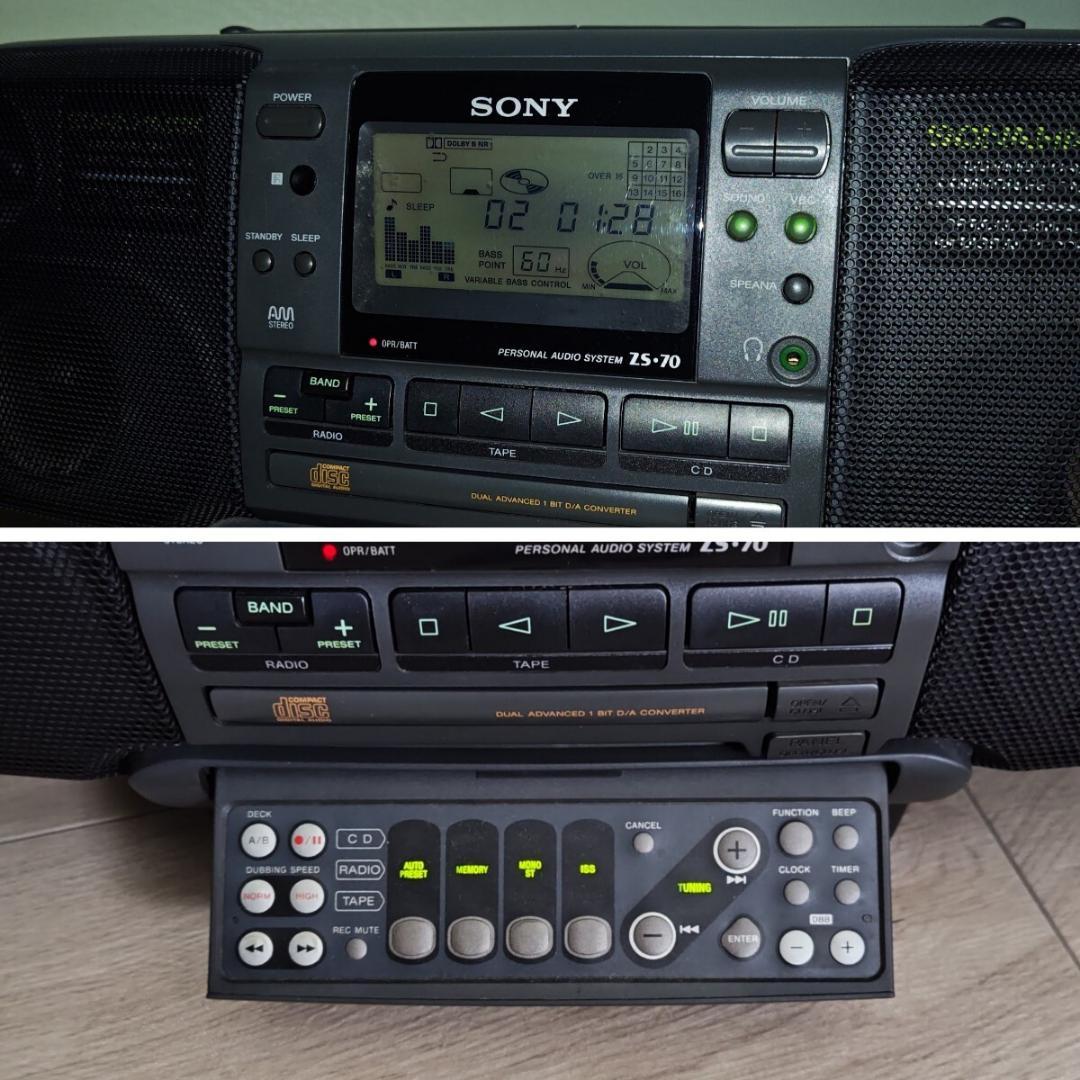 ◆バブルラジカセ　SONY ソナホーク ZS-70　ラジオCD良好◆カセット不良